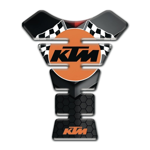 KTM Tank Guard Pads Orange Circle with Flags Logo 