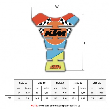 KTM Tank Pad Motorbike Fresh Colors Base Racing Flags Logo