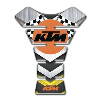 KTM Tank Guard Pads Silver Yellow Decoration with Racing Logo