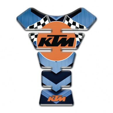 KTM Tank Pad Motorbike Dark and Light Blue Decoration and Round Logo Design
