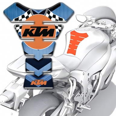 KTM Tank Pad Motorbike Dark and Light Blue Decoration and Round Logo Design