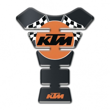 KTM Tank Guard Pads Graphite Base and Orange Round Logo