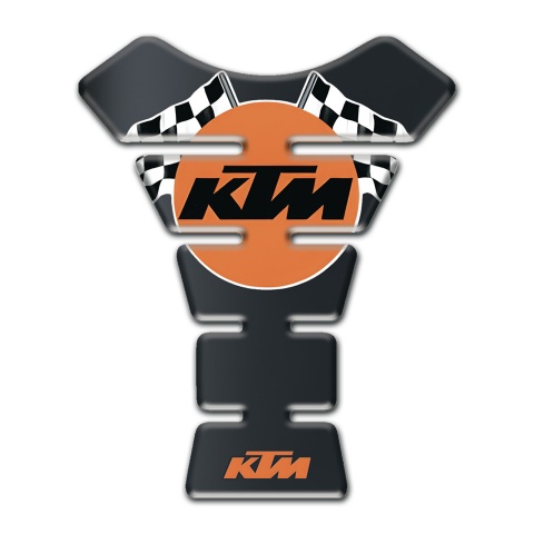 KTM Tank Guard Pads Graphite Base and Orange Round Logo 