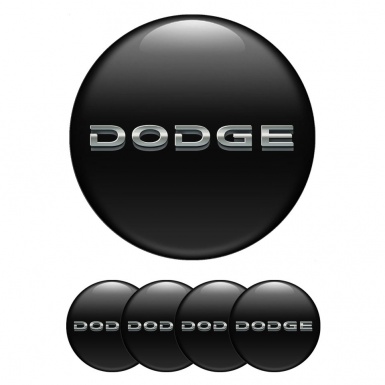 Dodge Domed Emblems for Hub Center Caps Black Logo Edition