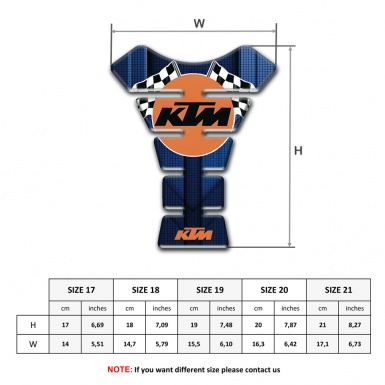 KTM Tank Protector Dark Blue Print and Racing Flags Logo 