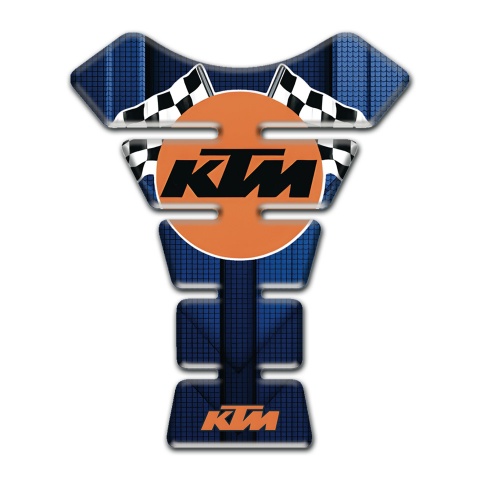 KTM Tank Protector Dark Blue Print and Racing Flags Logo 