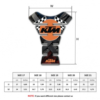 KTM Tank Pad Protector Crossed Belts Base Racing Logo Style 