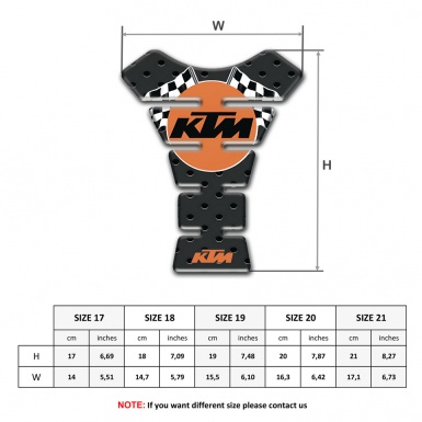 KTM Tank Pad Motorbike Black Perforated Surface with Round Logo 