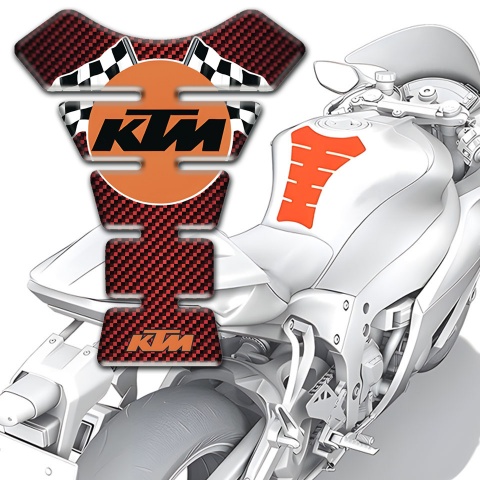 KTM Tank Protector Red Carbon Style