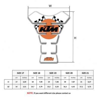 KTM Tank Guard Pads White Base Racing Logo