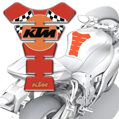 KTM Tank Fuse Red Base Racing Flags Logo