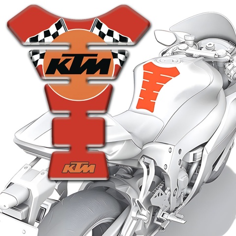 KTM Tank Fuse Red Base Racing Flags Logo 