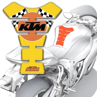 KTM Tank Pad Motorbike Yellow Base racing Logo