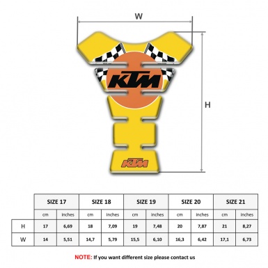 KTM Tank Pad Motorbike Yellow Base racing Logo