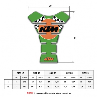 KTM Tank Protector Green Base Racing Flags Logo