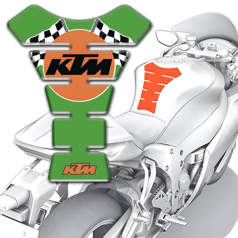 KTM Tank Protector Green Base Racing Flags Logo 