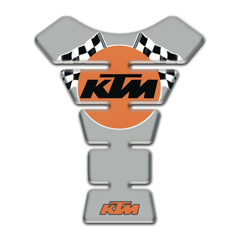 KTM Tank Guard Pads Gray Base Racing Flags logo 