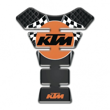 KTM Tank Protector Dark Mesh Base Racing Flags Logo 
