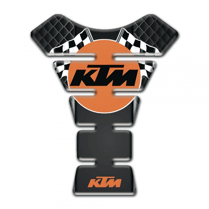 KTM Tank Protector Dark Mesh Base Racing Flags Logo 