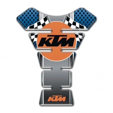 KTM Tank Guard Pads Perforated Blue Base and Racing Logo 