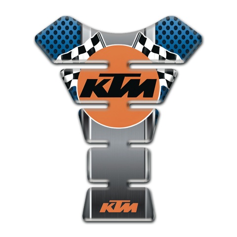 KTM Tank Guard Pads Perforated Blue Base and Racing Logo 