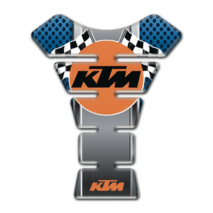 KTM Tank Guard Pads Perforated Blue Base and Racing Logo 