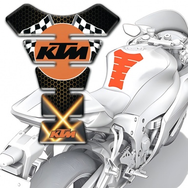 KTM Tank Pad Protector Orange Lights Base Racing Flags Logo 