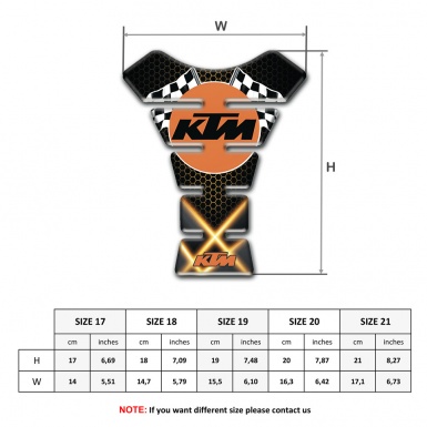 KTM Tank Pad Protector Orange Lights Base Racing Flags Logo 