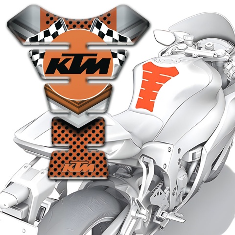 KTM Tank Fuse Copper Gray Base Racing Logo Style 