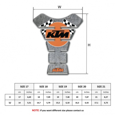 KTM Tank Guard Pads Stone Effect Base and Racing Flags Logo 