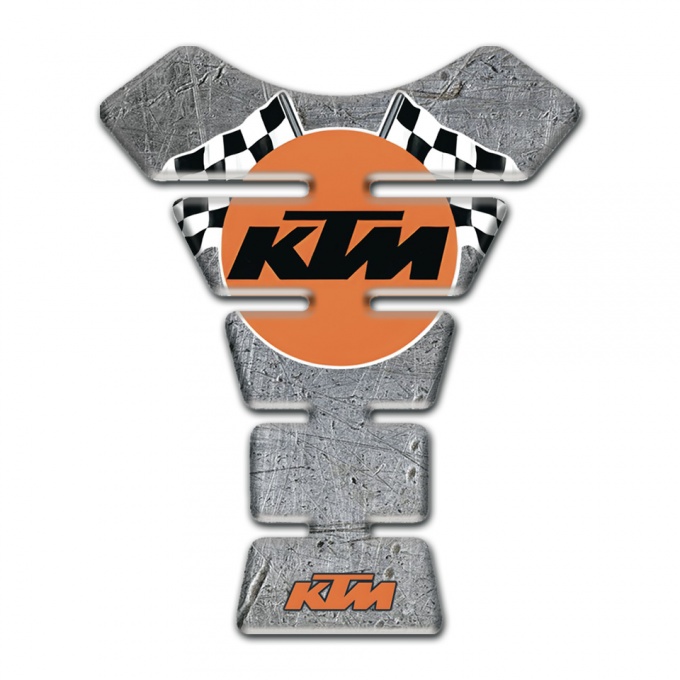 KTM Tank Guard Pads Stone Effect Base and Racing Flags Logo 