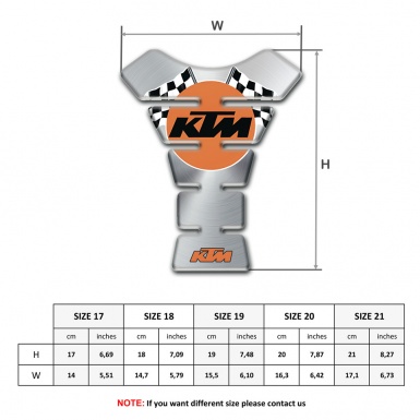 KTM Tank Pad Protector Silver Base Racing Logo