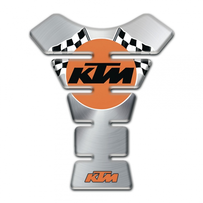 KTM Tank Pad Protector Silver Base Racing Logo