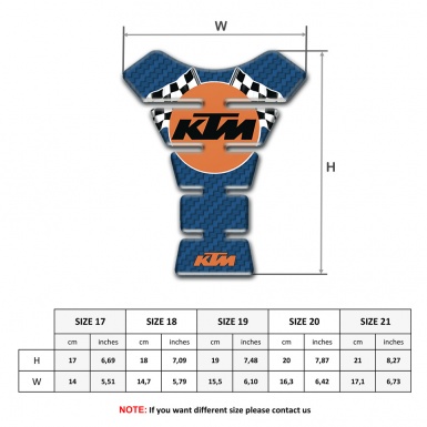 KTM Tank Fuse Navy Blue Carbon Base Racing Flags Logo 