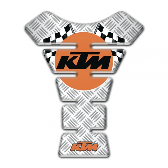 KTM  Tank Pad Motorbike Crossed Patterns Base Racing Flags Logo 