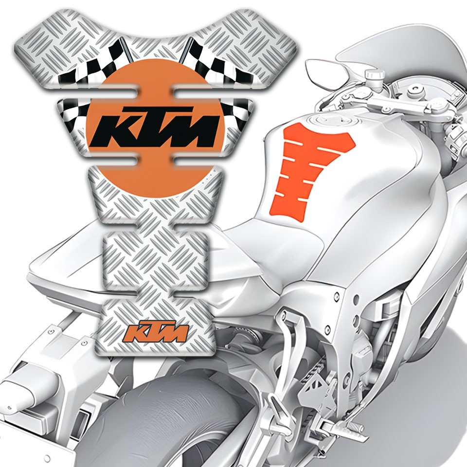 KTM Tank Pad Motorbike Crossed Patterns Base Racing Flags Logo | Tank ...