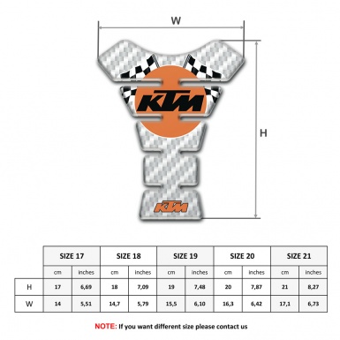 KTM Tank Protector White Carbon Base Racing Logo 
