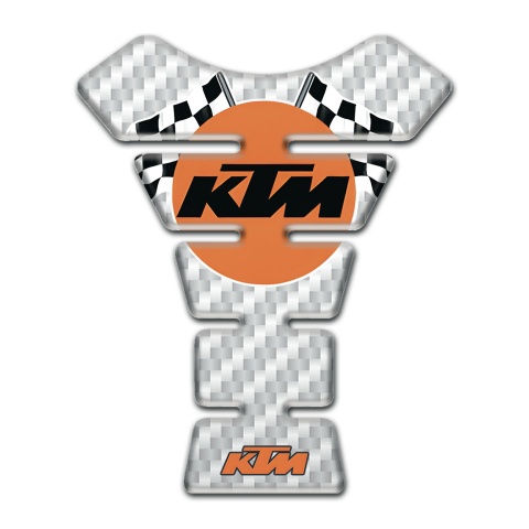 KTM Tank Protector White Carbon Base Racing Logo 