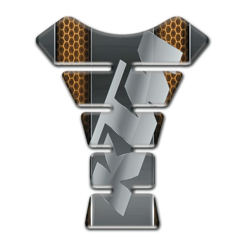 Tesla Tank Guard Pads Copper Honeycomb Motive and Gray Logo 