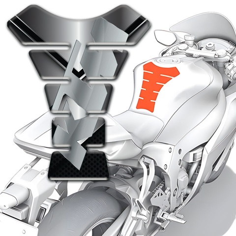 KTM Tank Guard Pads Chrome Base Gray Logo 