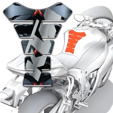 KTM Tank Guard Pads Torn Effect with Gray logo 