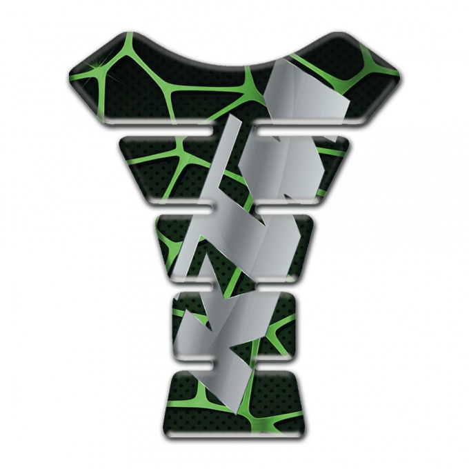 KTM Tank Pad Protector Black with Green patterns Base Gray Logo 
