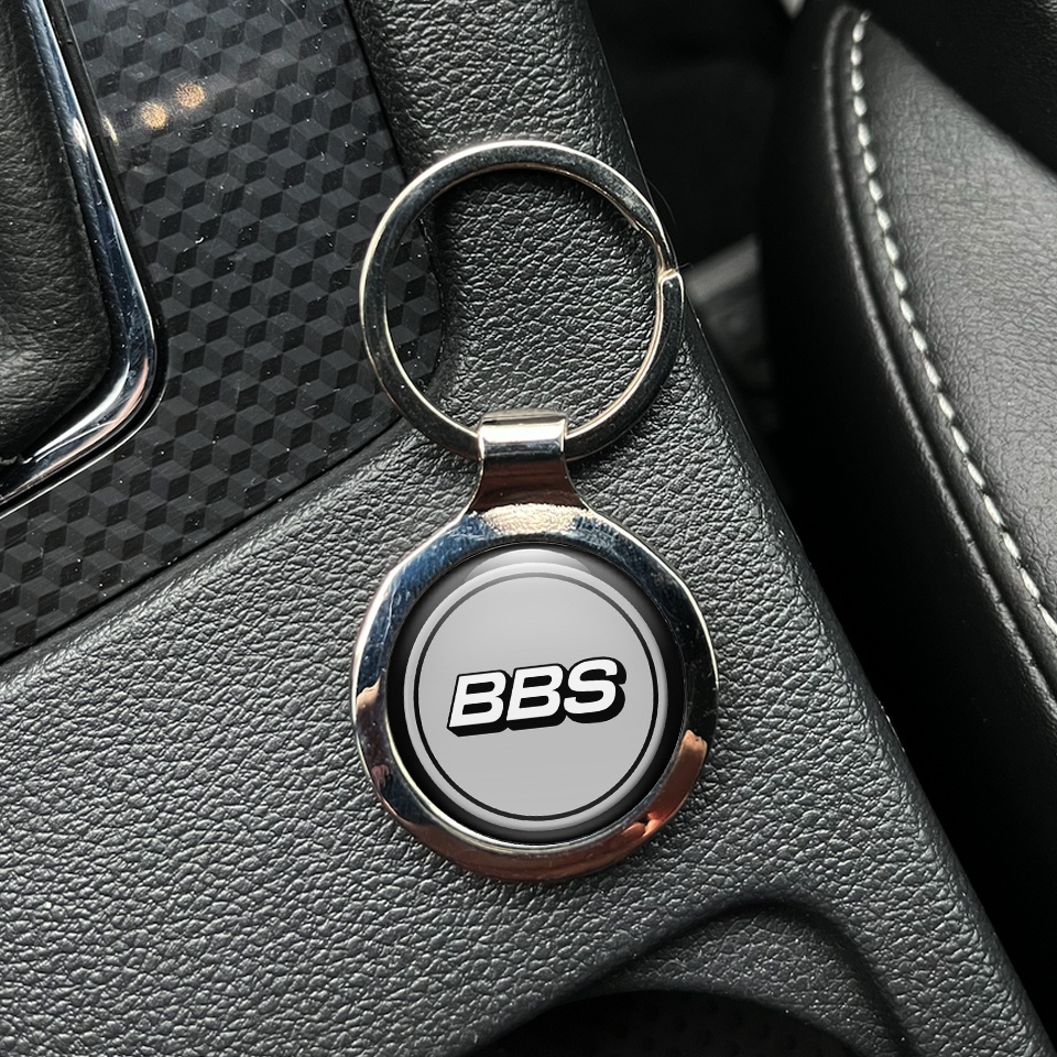 BBS Metal Fob Chain Silver Black Ring White Logo Design | Keychains ...
