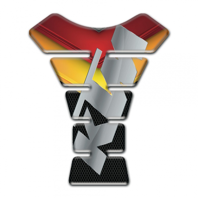 KTM Tank Protector Fire Colors Base Gray Logo Style 