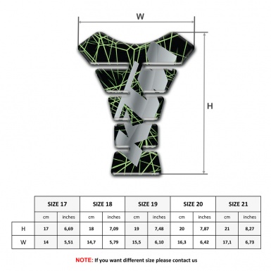 KTM Tank Protector Green Spider Web Decoration with Gray Logo