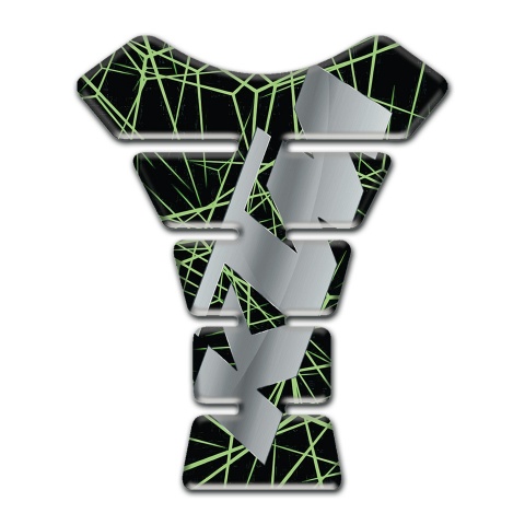 KTM Tank Protector Green Spider Web Decoration with Gray Logo