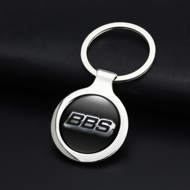 BBS Key Fob Metal Black Silver Gradient Logo Design