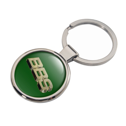 BBS Key Holder Metal Green Gold Gradient Logo Design