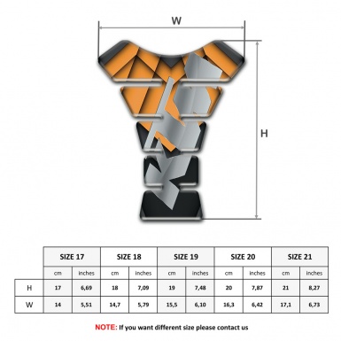 KTM Tank Pad Motorbike Orange Parts Base Design and Gray Logo 