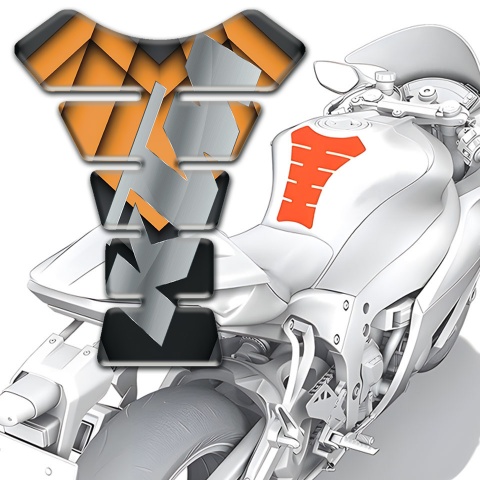 KTM Tank Pad Motorbike Orange Parts Base Design and Gray Logo 